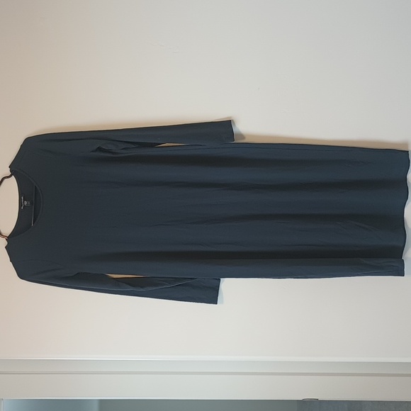 Eileen Fisher Blue Sheath Dress Long Sleeve Crew Neck Slim Fit Dress - Picture 5 of 8